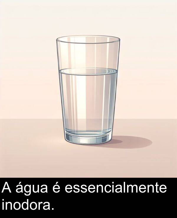 água: A água é essencialmente inodora.