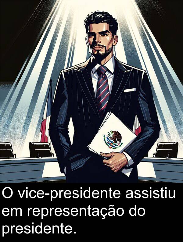 representação: O vice-presidente assistiu em representação do presidente.