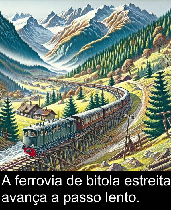 ferrovia: A ferrovia de bitola estreita avança a passo lento.