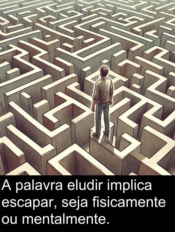 palavra: A palavra eludir implica escapar, seja fisicamente ou mentalmente.