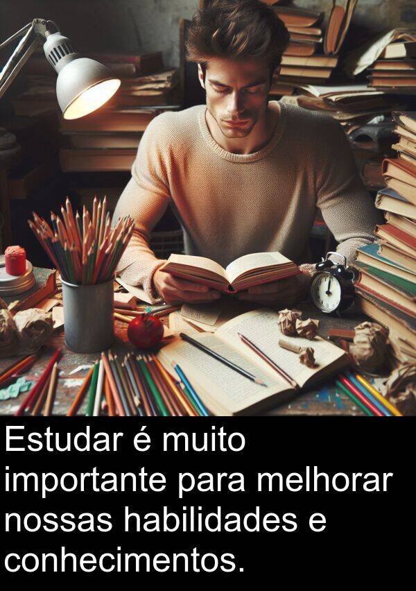 melhorar: Estudar é muito importante para melhorar nossas habilidades e conhecimentos.