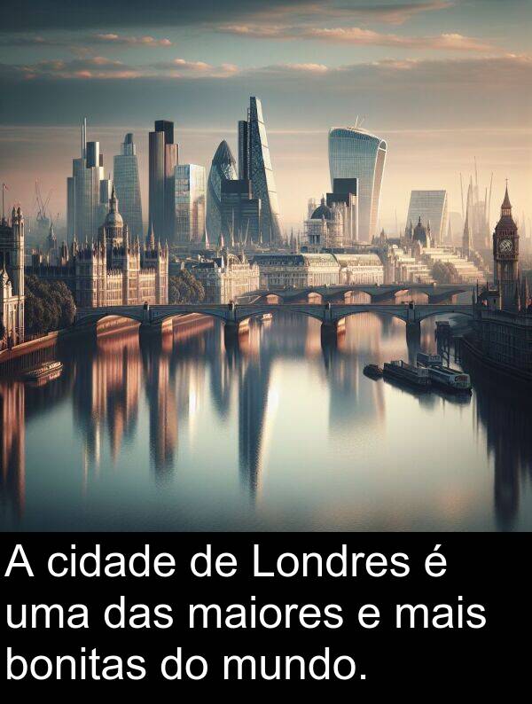 maiores: A cidade de Londres é uma das maiores e mais bonitas do mundo.