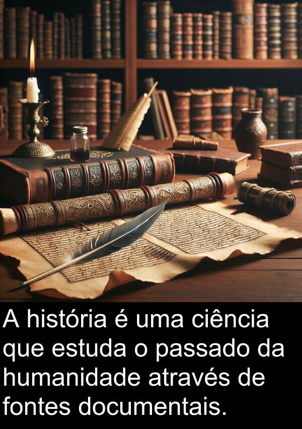 ciência: A história é uma ciência que estuda o passado da humanidade através de fontes documentais.