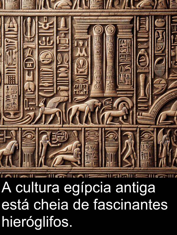 fascinantes: A cultura egípcia antiga está cheia de fascinantes hieróglifos.