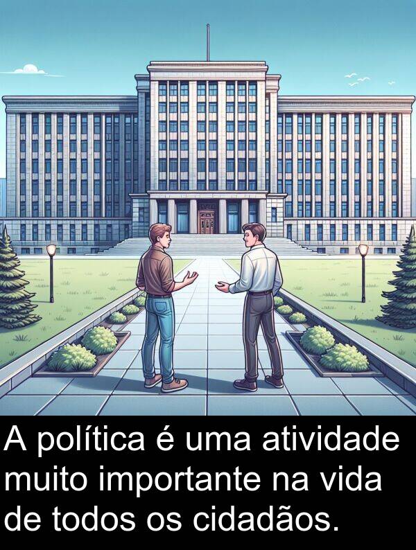 política: A política é uma atividade muito importante na vida de todos os cidadãos.
