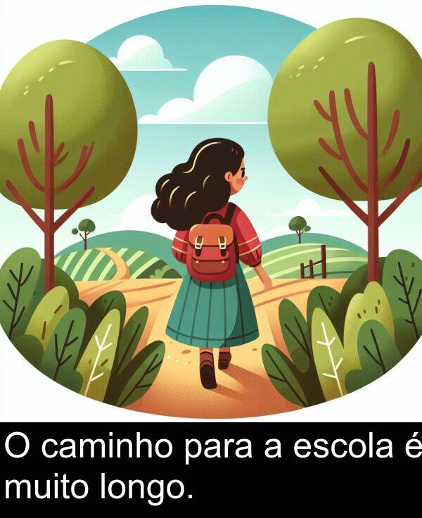 para: O caminho para a escola é muito longo.
