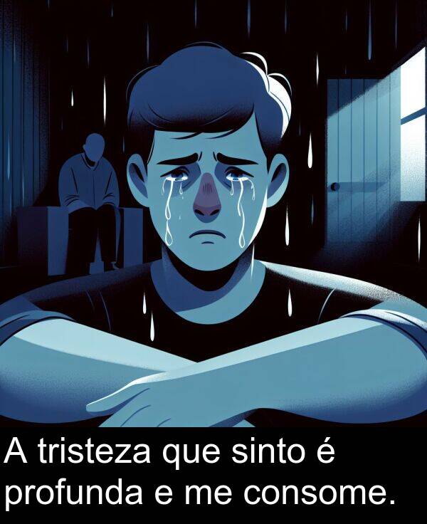 que: A tristeza que sinto é profunda e me consome.