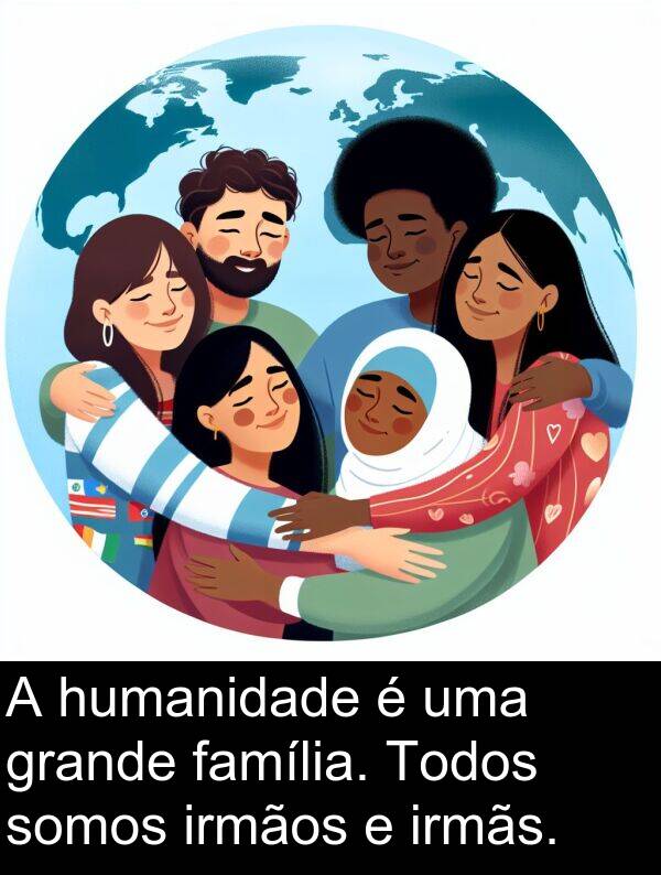família: A humanidade é uma grande família. Todos somos irmãos e irmãs.