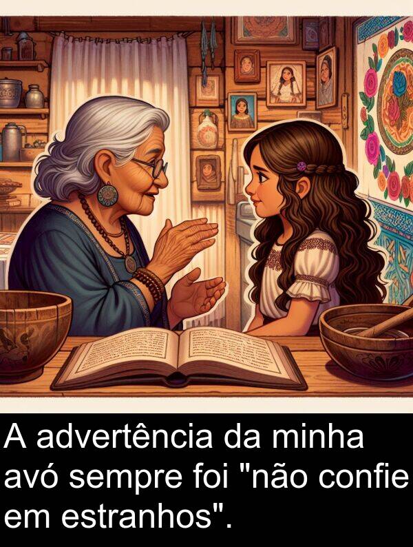 advertência: A advertência da minha avó sempre foi "não confie em estranhos".