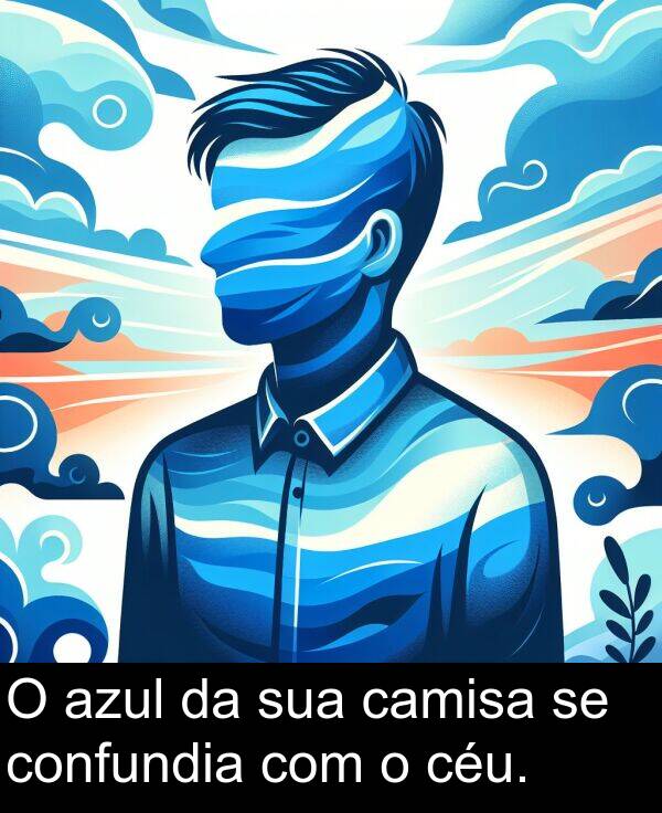 sua: O azul da sua camisa se confundia com o céu.