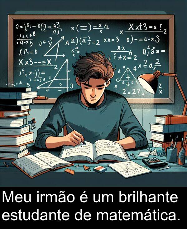 irmão: Meu irmão é um brilhante estudante de matemática.