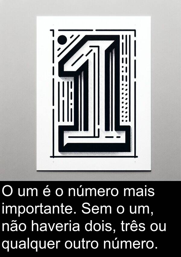 qualquer: O um é o número mais importante. Sem o um, não haveria dois, três ou qualquer outro número.