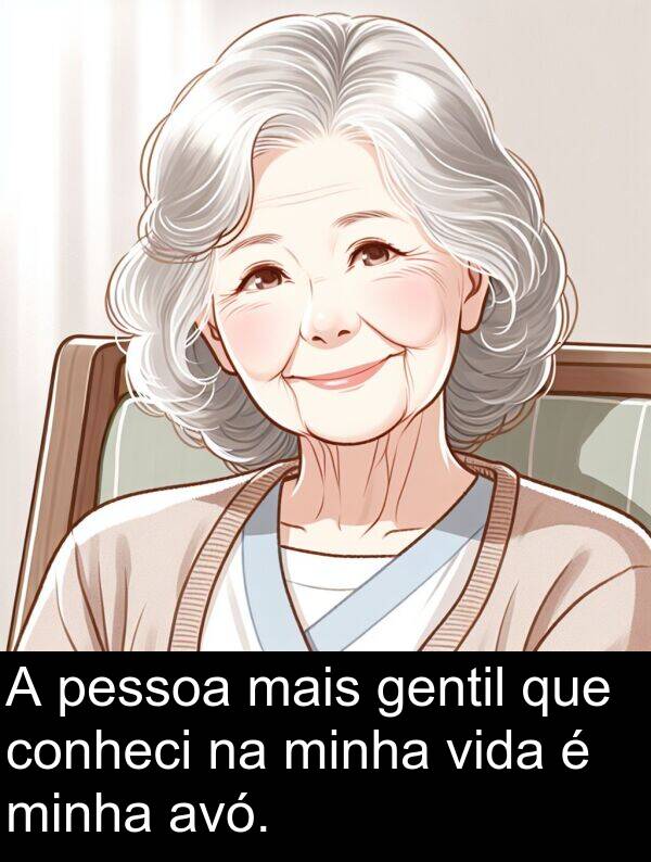 gentil: A pessoa mais gentil que conheci na minha vida é minha avó.
