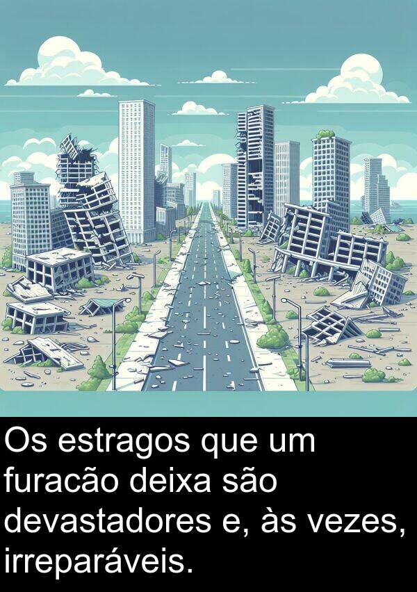 furacão: Os estragos que um furacão deixa são devastadores e, às vezes, irreparáveis.