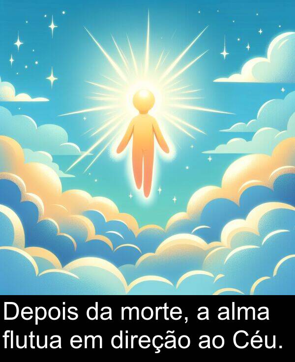 morte: Depois da morte, a alma flutua em direção ao Céu.