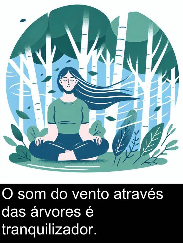 vento: O som do vento através das árvores é tranquilizador.