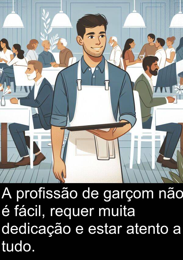 garçom: A profissão de garçom não é fácil, requer muita dedicação e estar atento a tudo.