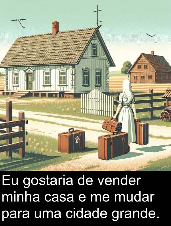 vender: Eu gostaria de vender minha casa e me mudar para uma cidade grande.