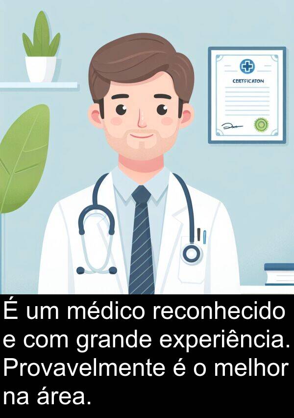 melhor: É um médico reconhecido e com grande experiência. Provavelmente é o melhor na área.