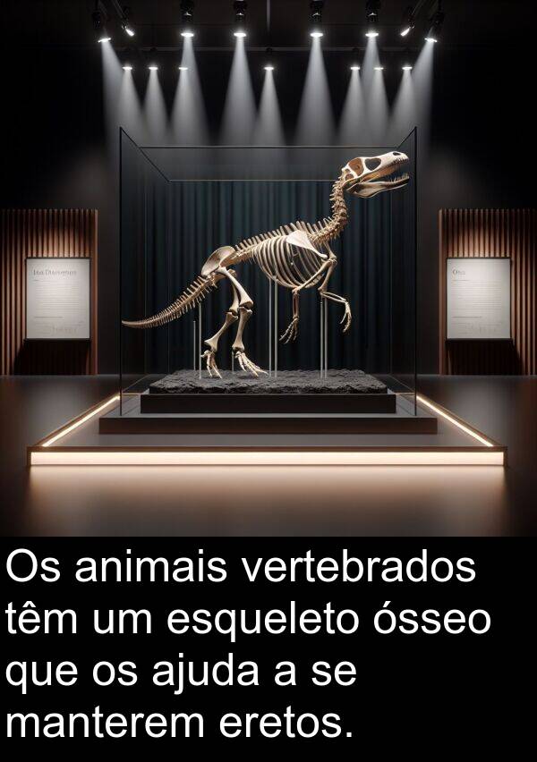manterem: Os animais vertebrados têm um esqueleto ósseo que os ajuda a se manterem eretos.