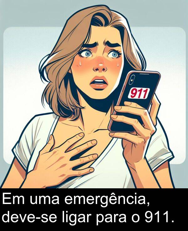 para: Em uma emergência, deve-se ligar para o 911.