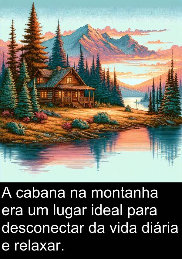 cabana: A cabana na montanha era um lugar ideal para desconectar da vida diária e relaxar.