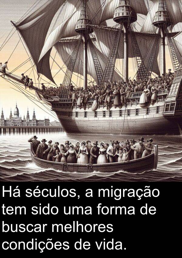 melhores: Há séculos, a migração tem sido uma forma de buscar melhores condições de vida.