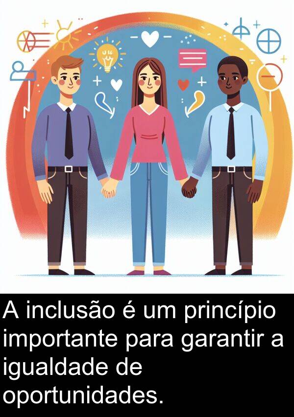 igualdade: A inclusão é um princípio importante para garantir a igualdade de oportunidades.