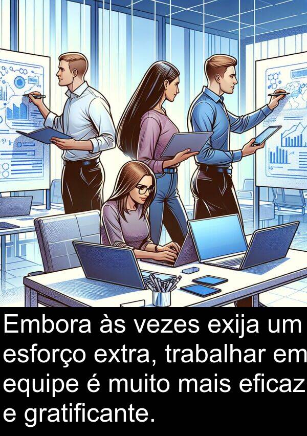 gratificante: Embora às vezes exija um esforço extra, trabalhar em equipe é muito mais eficaz e gratificante.
