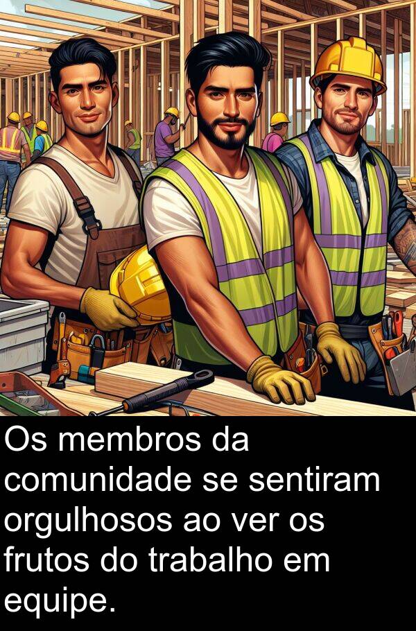 comunidade: Os membros da comunidade se sentiram orgulhosos ao ver os frutos do trabalho em equipe.