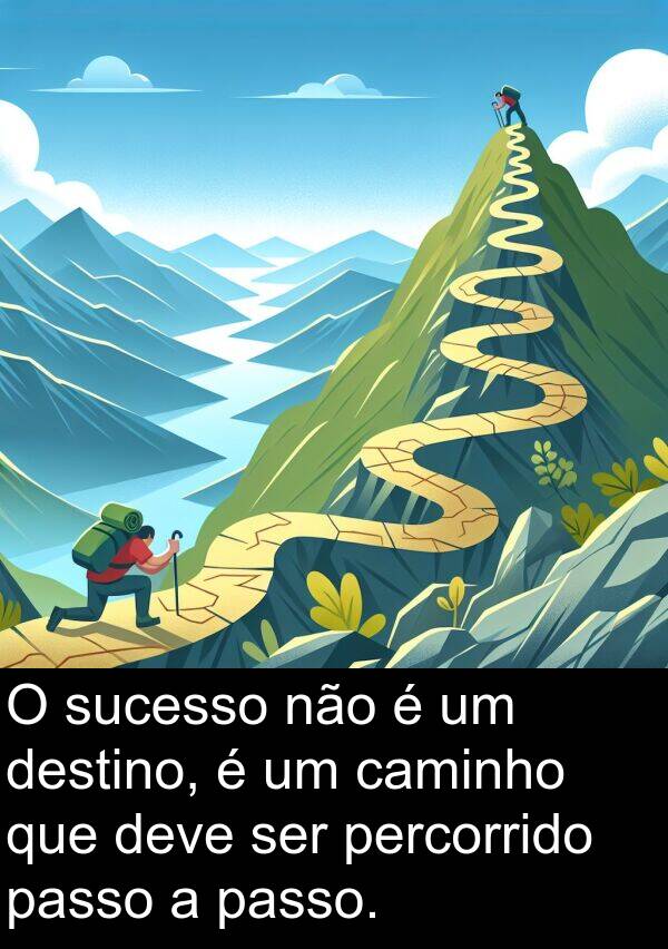 caminho: O sucesso não é um destino, é um caminho que deve ser percorrido passo a passo.