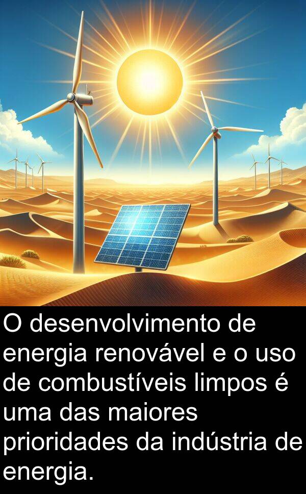 maiores: O desenvolvimento de energia renovável e o uso de combustíveis limpos é uma das maiores prioridades da indústria de energia.