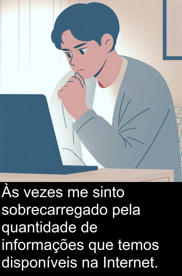 temos: Às vezes me sinto sobrecarregado pela quantidade de informações que temos disponíveis na Internet.
