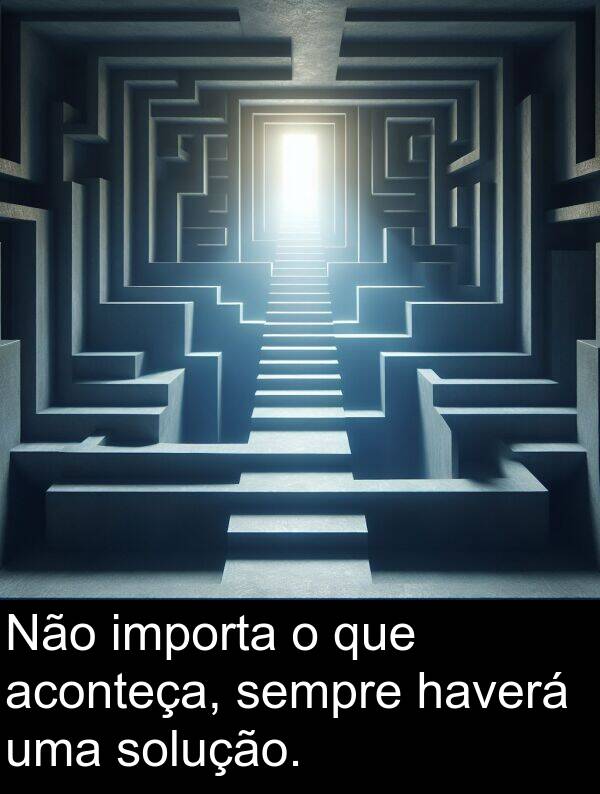aconteça: Não importa o que aconteça, sempre haverá uma solução.