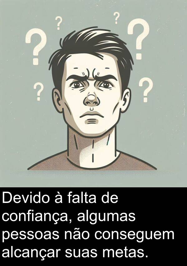 algumas: Devido à falta de confiança, algumas pessoas não conseguem alcançar suas metas.
