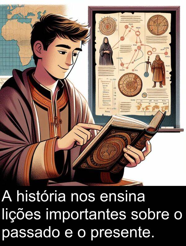 presente: A história nos ensina lições importantes sobre o passado e o presente.