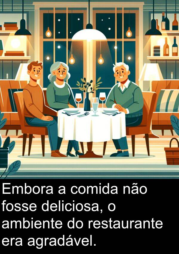 fosse: Embora a comida não fosse deliciosa, o ambiente do restaurante era agradável.