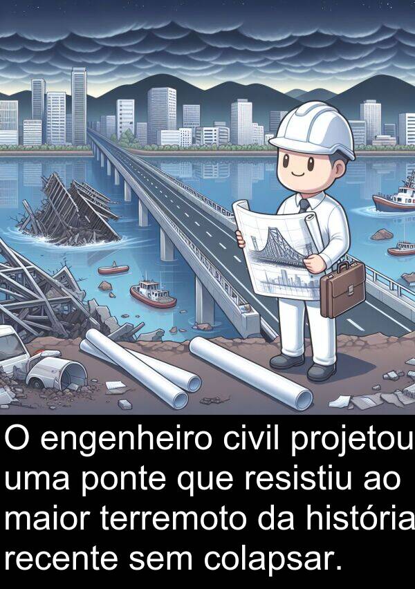 maior: O engenheiro civil projetou uma ponte que resistiu ao maior terremoto da história recente sem colapsar.