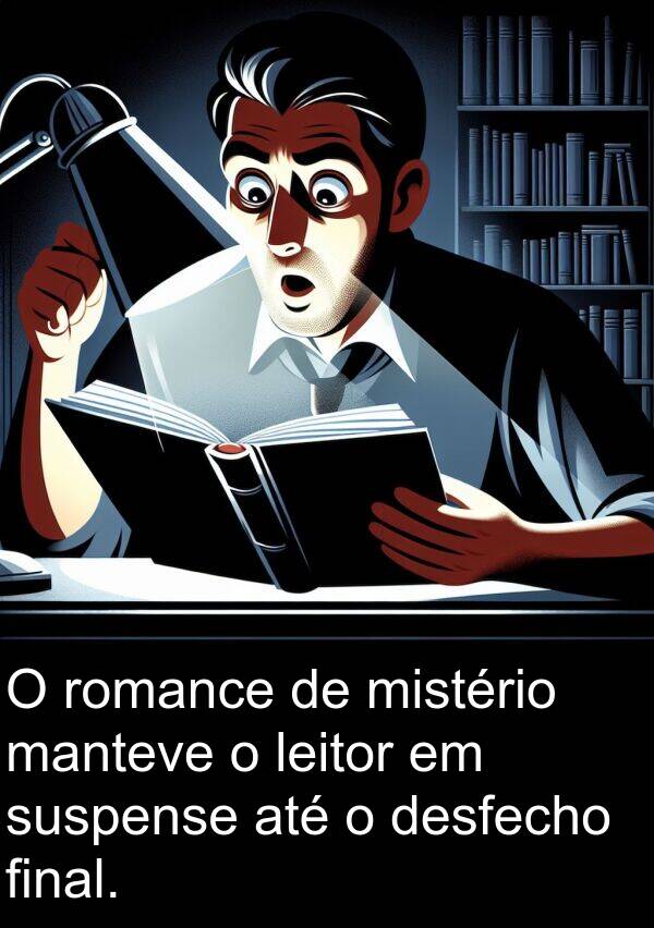 mistério: O romance de mistério manteve o leitor em suspense até o desfecho final.