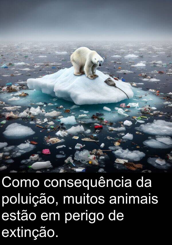 animais: Como consequência da poluição, muitos animais estão em perigo de extinção.