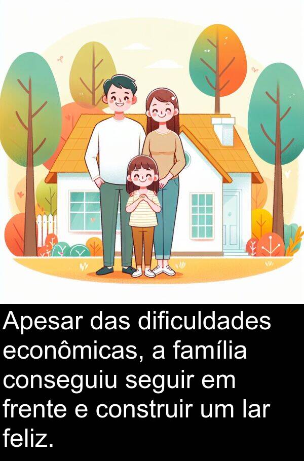 família: Apesar das dificuldades econômicas, a família conseguiu seguir em frente e construir um lar feliz.