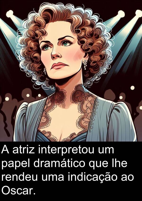 indicação: A atriz interpretou um papel dramático que lhe rendeu uma indicação ao Oscar.