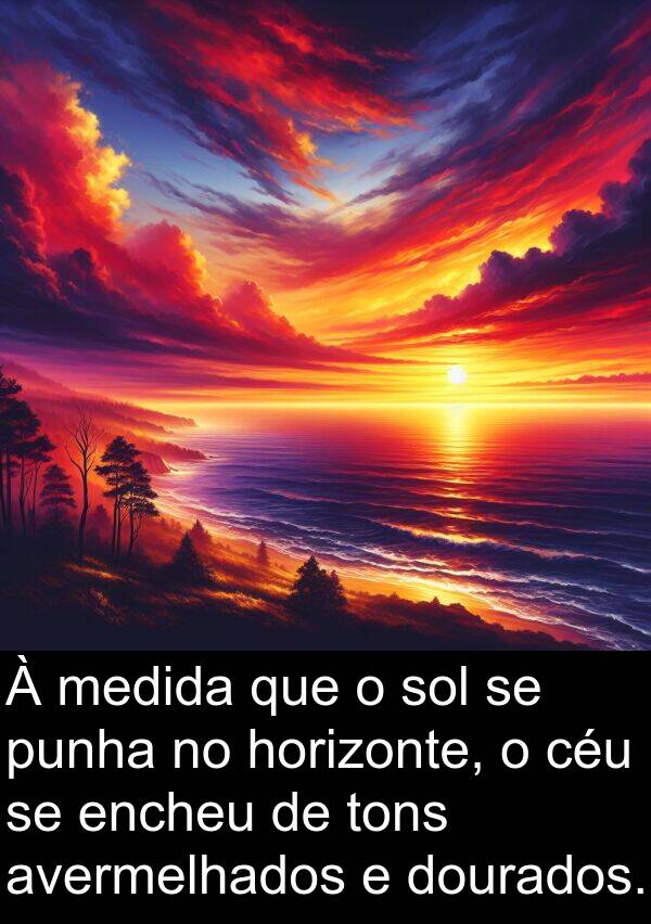 punha: À medida que o sol se punha no horizonte, o céu se encheu de tons avermelhados e dourados.