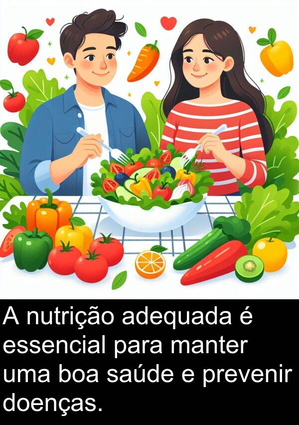 manter: A nutrição adequada é essencial para manter uma boa saúde e prevenir doenças.