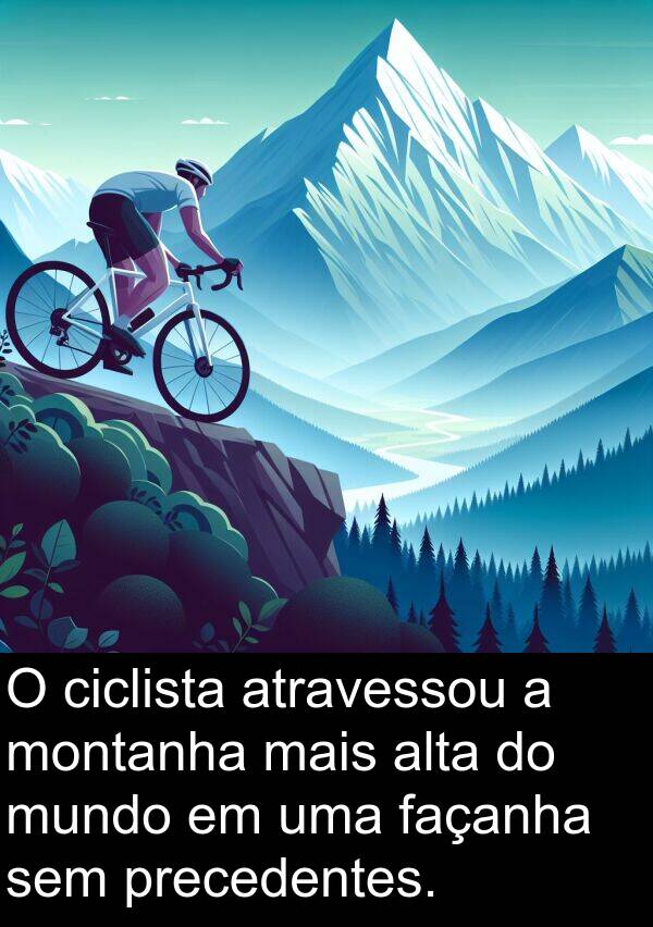 precedentes: O ciclista atravessou a montanha mais alta do mundo em uma façanha sem precedentes.