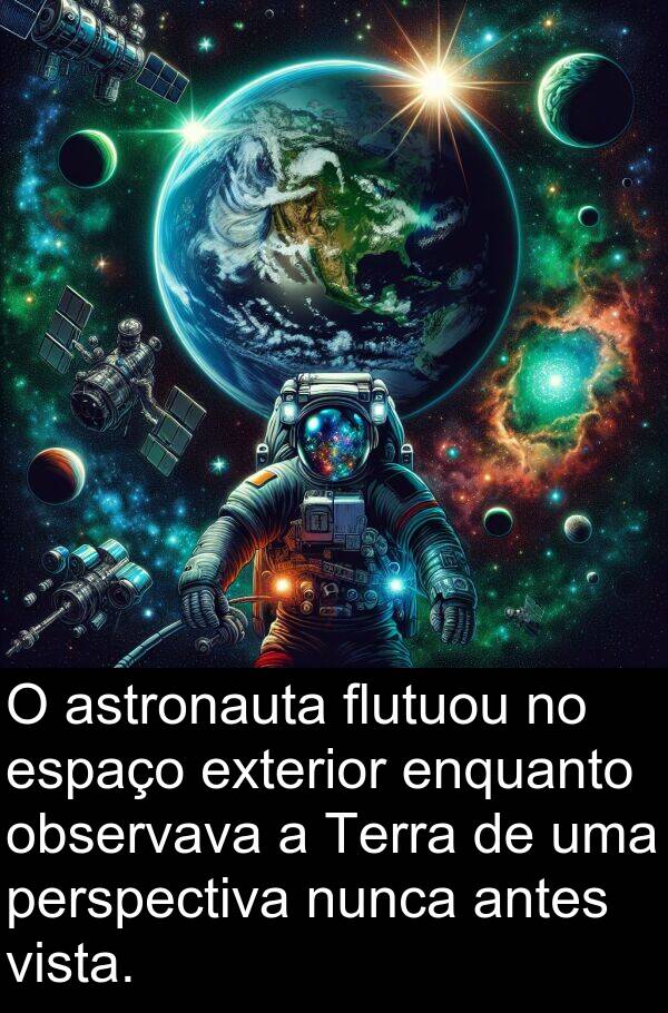 astronauta: O astronauta flutuou no espaço exterior enquanto observava a Terra de uma perspectiva nunca antes vista.