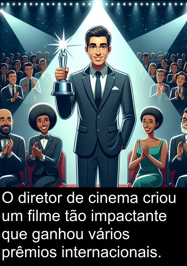 vários: O diretor de cinema criou um filme tão impactante que ganhou vários prêmios internacionais.