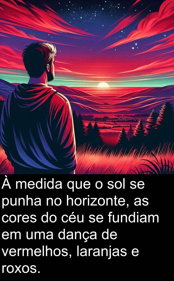 punha: À medida que o sol se punha no horizonte, as cores do céu se fundiam em uma dança de vermelhos, laranjas e roxos.