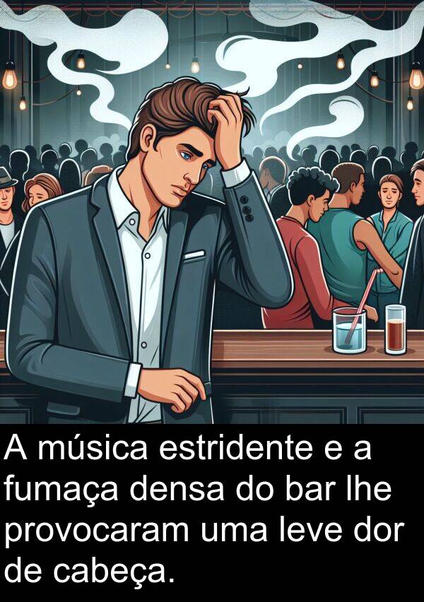 densa: A música estridente e a fumaça densa do bar lhe provocaram uma leve dor de cabeça.