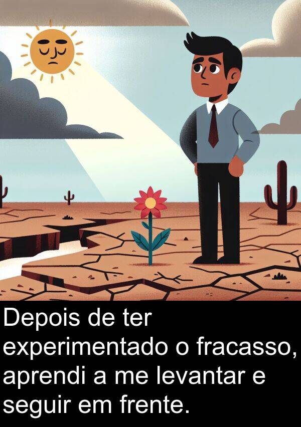 aprendi: Depois de ter experimentado o fracasso, aprendi a me levantar e seguir em frente.
